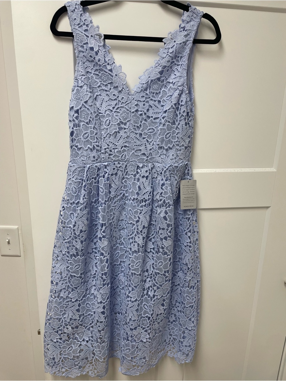 ASTR the label midi lace dress periwinkle size L NWT